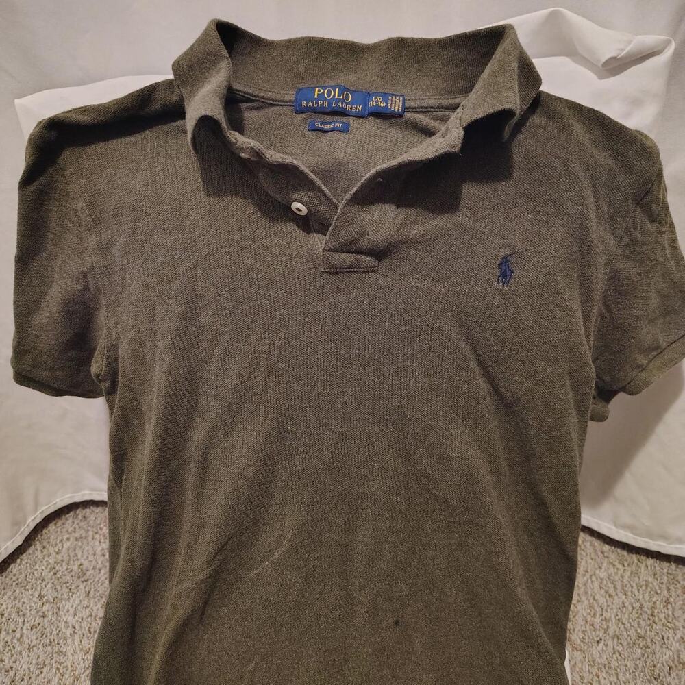 Polo Ralph Lauren Boys Large Green Heathered Short Sleeve Polo Shirt